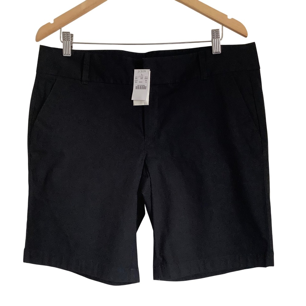 J.Crew Frankie Chino Shorts Black Stretch Cotton‎ Twill Size 12 C0812